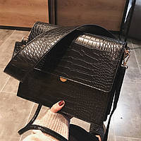 Женская мини сумка через плечо под рептилию, сумочка змеиная эко кожа модная SV SV