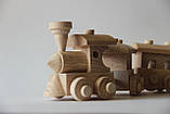 Дерев'яна іграшка поїзд "Паровоз і три вагони", фото 2