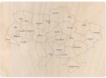 Дерев'яна розвивальна іграшка-розмальовка "Карта України" 721