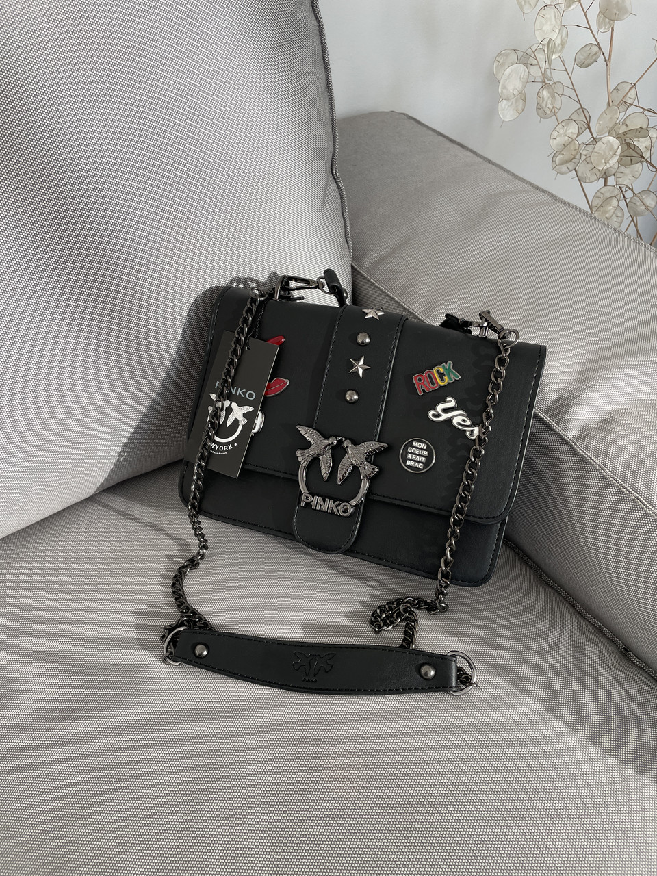 Сумочка жіноча Pinko Classic Love Bag Icon Enamel Pin