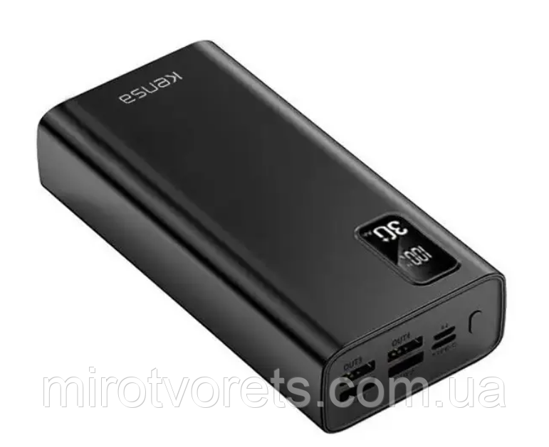 Внешний аккумулятор Kensa KP-54 30000 mAh быстрой зарядкой, 4 USB Power bank смартфона планшета, - фото 5 - id-p1704109578