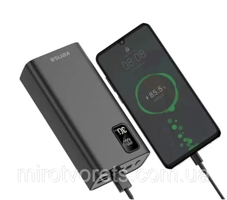 Внешний аккумулятор Kensa KP-54 30000 mAh быстрой зарядкой, 4 USB Power bank смартфона планшета, - фото 2 - id-p1704109578