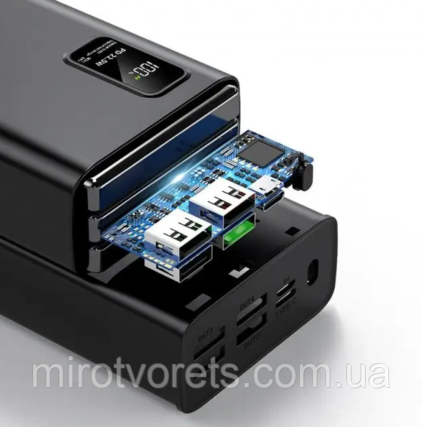 Внешний аккумулятор Kensa KP-54 30000 mAh быстрой зарядкой, 4 USB Power bank смартфона планшета, - фото 4 - id-p1704109578