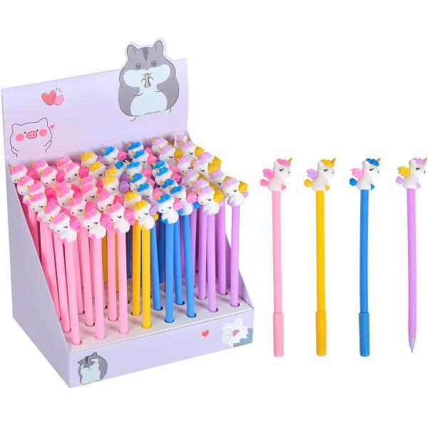 Ручка гелева 6065 "Єдиноріг" синя, фото 1