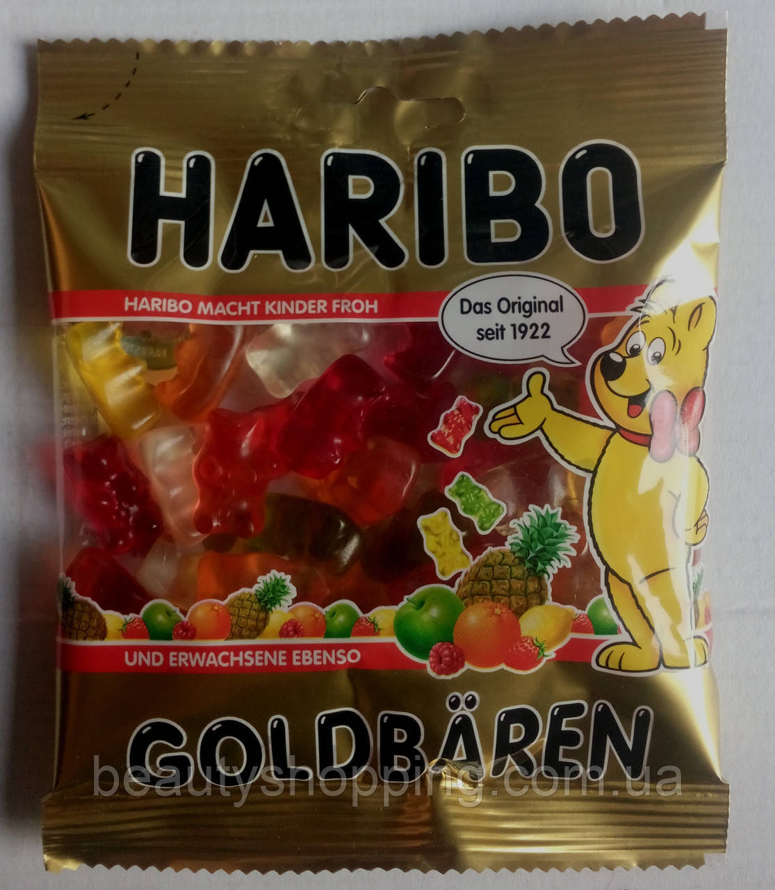 Haribo Goldbaren желейний мармелад ведмедики фруктове асорті 100g Німеччина