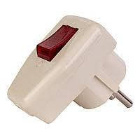 Вилка с/з + вимикач (24шт.) YW7352