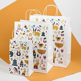 Пакет Новорічний 260*150*350 дитячі подарункові пакети на Новий рік і Різдво