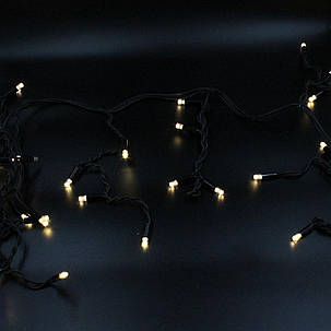 Xmas гірлянда LED 120 3.3Line Short curtain(Бульбашки/Бахрома)WW-2 5Mетрів Теп.білий Вул.+з'єднанняЧорн, фото 2