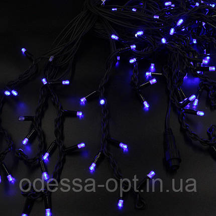 Xmas гірлянда LED 200 3.3Line Short curtain(Бурпурки/Бахрома) B-2 Синя 10M*1,5M Вул.+з'єднувач Чорний, фото 2