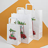 Подарунковий пакет на Новий рік "Ведмедик"150*90*240 Упаковка для новорічних різдвяних подарунків з ручками, фото 6