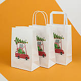 Подарунковий пакет на Новий рік "Ведмедик"150*90*240 Упаковка для новорічних різдвяних подарунків з ручками, фото 5