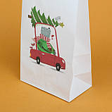 Подарунковий пакет на Новий рік "Ведмедик"150*90*240 Упаковка для новорічних різдвяних подарунків з ручками, фото 3