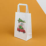 Подарунковий пакет на Новий рік "Ведмедик"150*90*240 Упаковка для новорічних різдвяних подарунків з ручками, фото 2