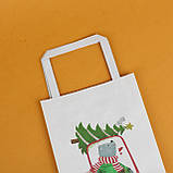 Подарунковий пакет на Новий рік "Ведмедик"150*90*240 Упаковка для новорічних різдвяних подарунків з ручками, фото 9