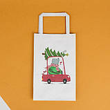 Подарунковий пакет на Новий рік "Ведмедик"150*90*240 Упаковка для новорічних різдвяних подарунків з ручками, фото 7