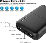 Power Bank 10 000 мА·год Jonkuu компактний міні портативний повербанк павербанк, фото 3