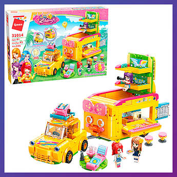 Дитячий конструктор Qman 31014 трейлер-кафе на колесах 656 деталей