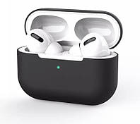 Чехол черный на наушники Airpods Pro силиконовый Аирподс Про Silicone Case