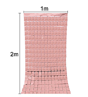 Шторка - дождик из фольги для фото зон квадратная розовое золото (1 на 2м)