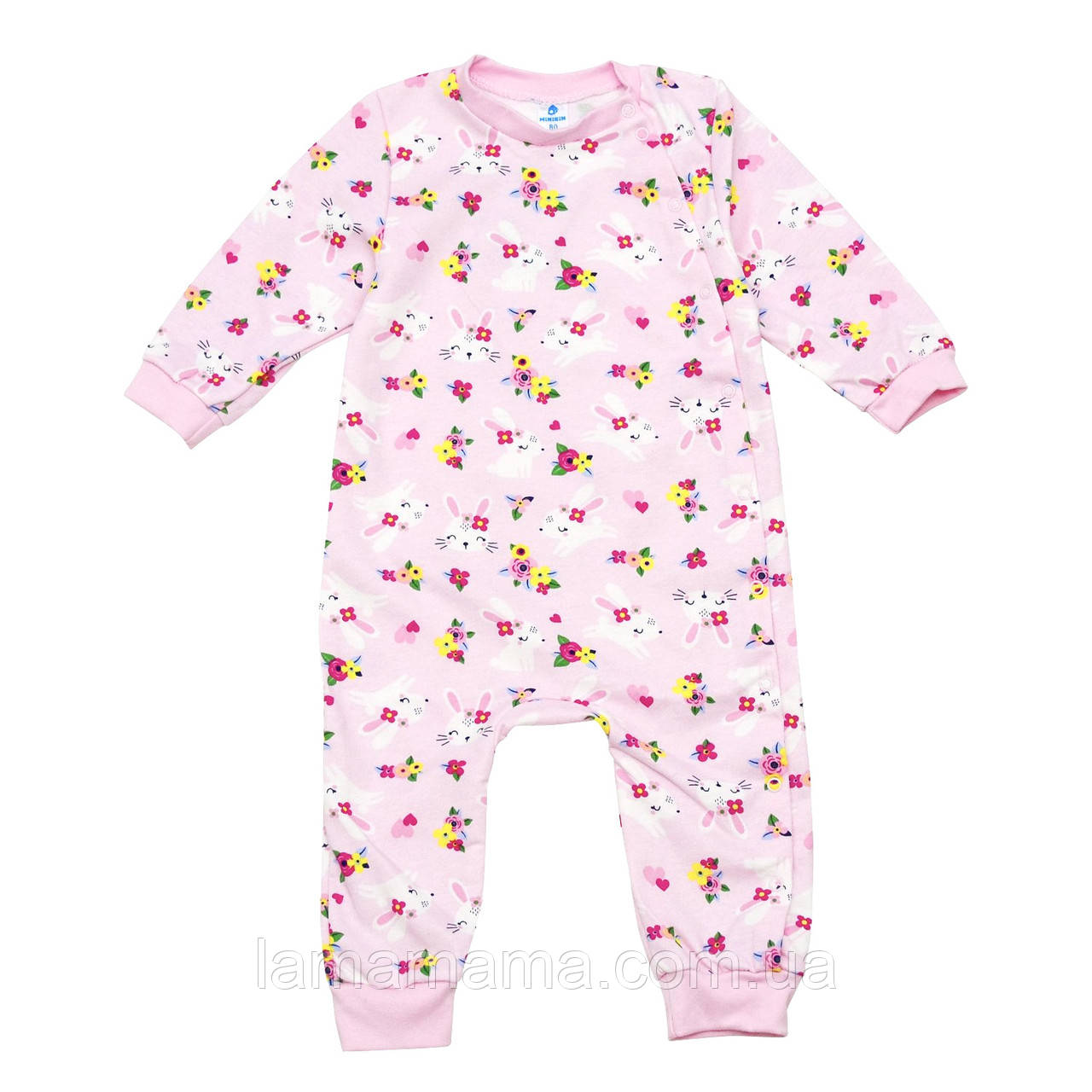 Тепла піжама чоловічок (футер з начосом) Зайченята Minikin, фото 1