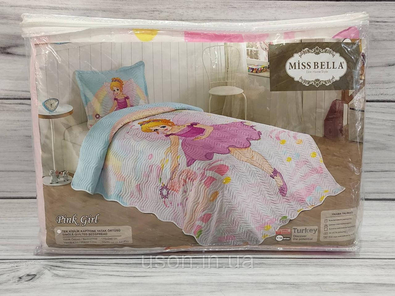 Детское покрывало на кровать Принт 3D TM Miss Bella Pink Girl (ID ...