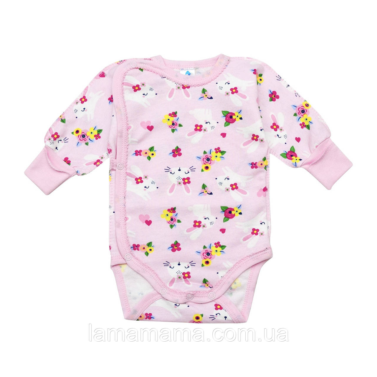 Теплий боді-льоля (футер з начосом) з довгим рукавом Зайчики Minikin, фото 1