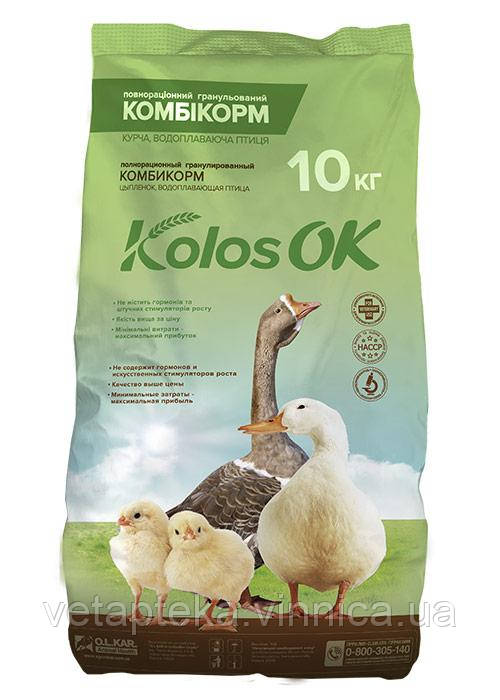 Комбікорм KolosОk Старт для курчат и водоплаваючої птиці, 10кг, фото 1