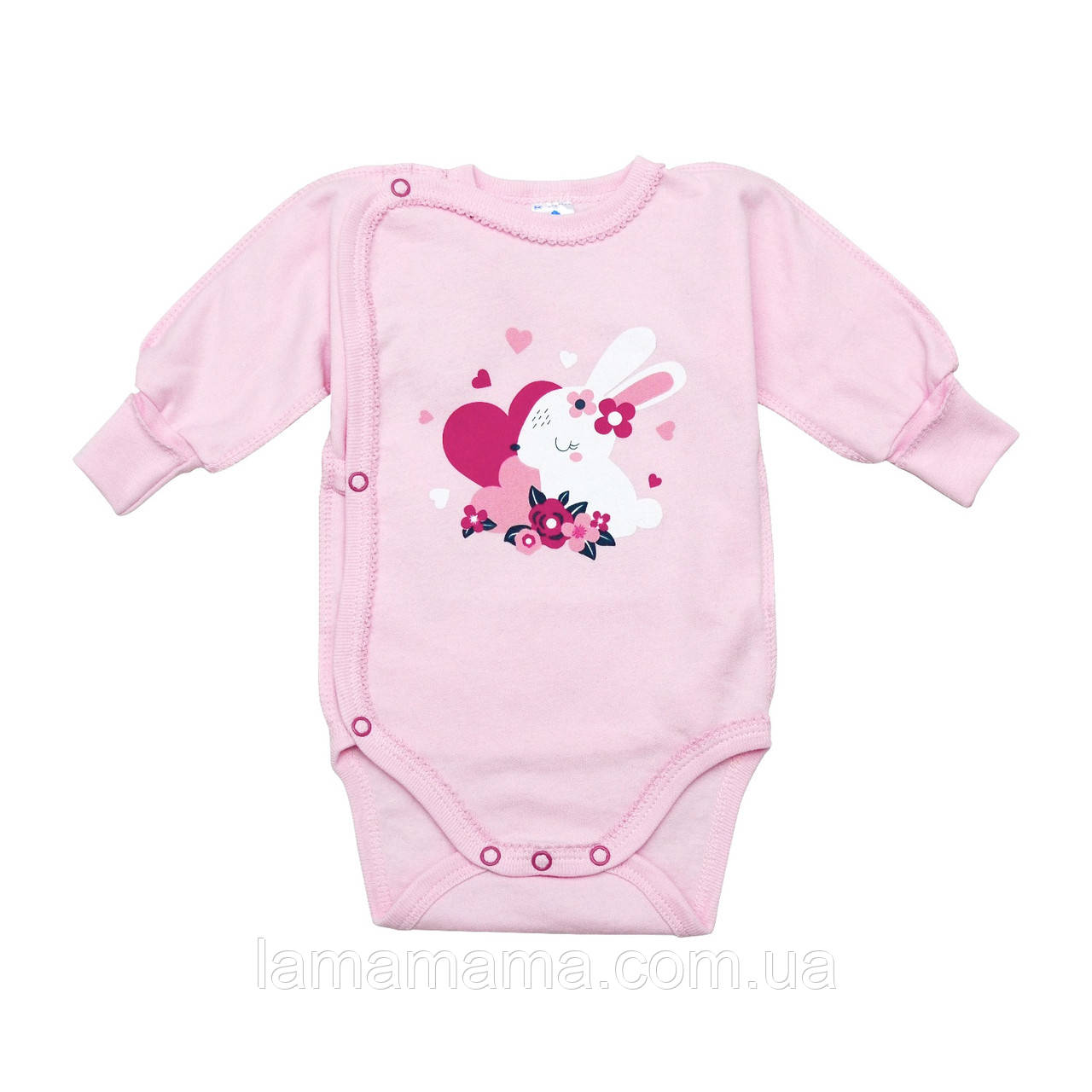 Теплий боді-льоля (футер з начосом) з довгим рукавом Зайчик Minikin, фото 1