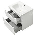 Тумба ЮВВІС для ванної кімнати 65 см біла підвісна ЕЛЬБА з умивальником БОЛЕРО, фото 2