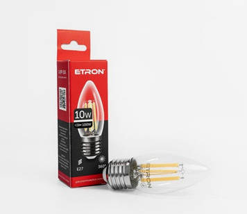 Лампа "Etron Filament Power" прозоре скло LED 1-EFP-116  C37 10Вт 4200K Е27(10)