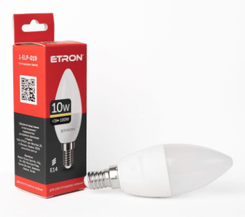 Лампа "Etron Light Power" LED 1-ELP-019  C37 10Вт 3000K Е14(10)