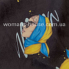 Тканина велюр Плюш (спорт) принт друкований Патріотична Дівчина, фото 4