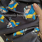 Тканина велюр Плюш (спорт) принт друкований Патріотична Дівчина, фото 3