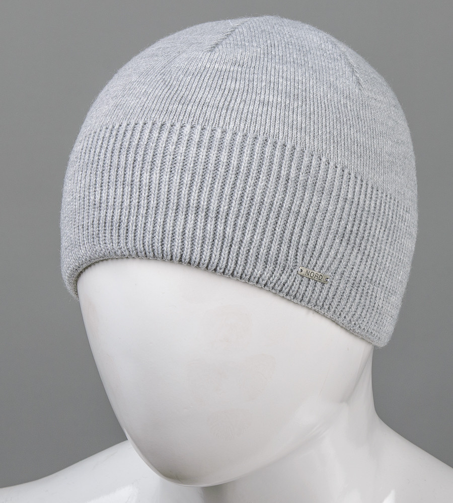 Шапка чоловіча на флісі (181015), Світло-сірий меланж, фото 1