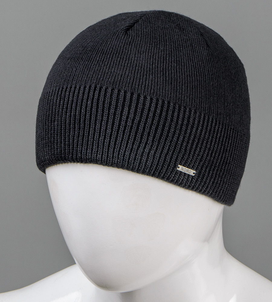 Шапка чоловіча на флісі (181015), Чорний, фото 1