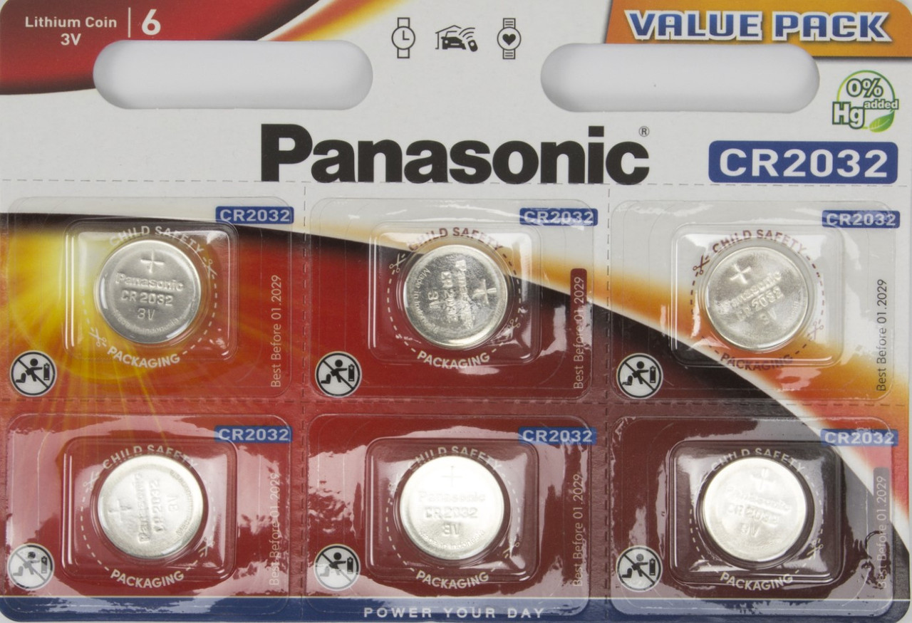 Батарейка Panasonic CR2032/6bl lithium(6)(120), фото 1
