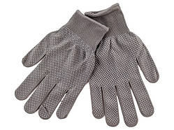 Рукавиці синт. "Seven" сірі з ПВХ біл. крапками №69054(12)(600)