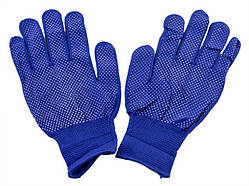 Рукавиці синт. "Seven" сині з ПВХ біл. крапками №69057(12)(1200)