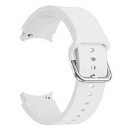 Силиконовый ремешок на Galaxy Watch 4 / Ремешок на Galaxy Watch 5. Белый цвет.