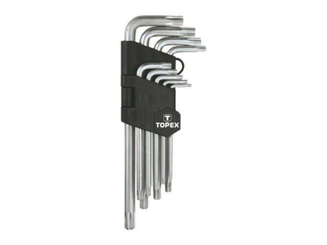 Набір ключів Intertool Torx 9шт зірочки T10-T50 №35D961/HT-0602