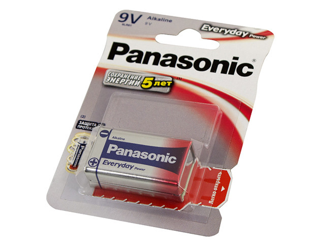 Батарейка Panasonic Алкалайн 6LR61/1bl крона Everyday Power (12)