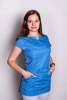 Куртка медицинская женская Стелла (батист, голубой, р.42-56) Мария
