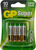 Батарейки GP Super 24A-U4 LR-03/блістер 4шт (10)(80)