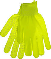 Рукавиці синт. "Seven" салатові з ПВХ крапкою №69739(12)
