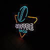 Неонова вивіска Coffee Shop 600х665 мм з блоком живлення та пультом, фото 6