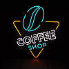 Неонова вивіска Coffee Shop 600х665 мм з блоком живлення та пультом, фото 5