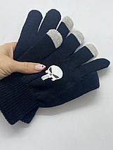 Рукавички Череп для сенсорного екрана Розмір One Size Чорні, фото 2