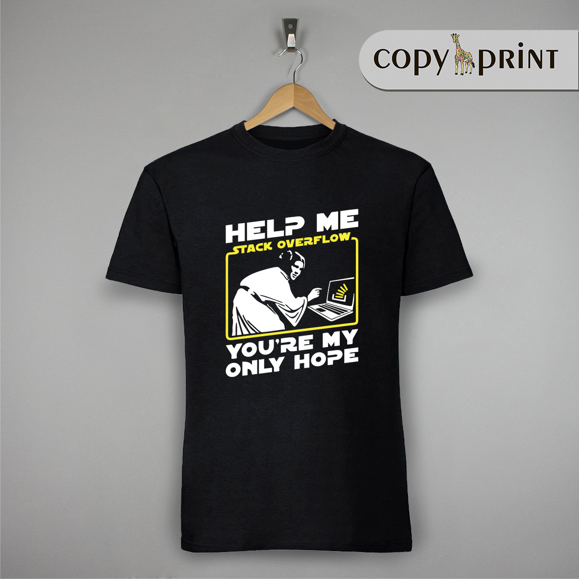 Футболка программиста: Help me stack overflow, your are my only hope
