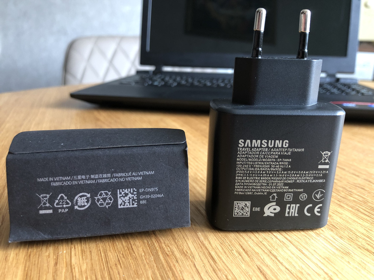 Зарядний пристрій для Samsung 45W Super Fast Charging + Кабель Type-C, S20 Ultra, Galaxy Note 10+, A91