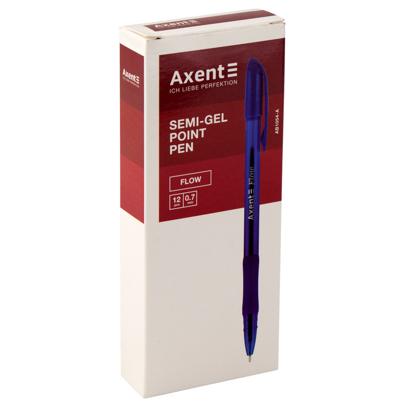 Ручка шариковая масляная Flow Axent 1054 с резиновым грипом - фото 2 - id-p544582986